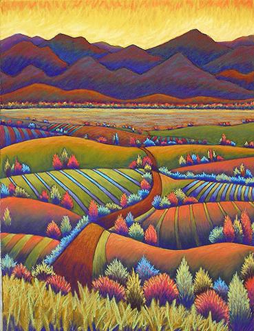 Late Day Over Fields and Lake