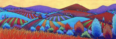 Late Day Receding Fields and Road